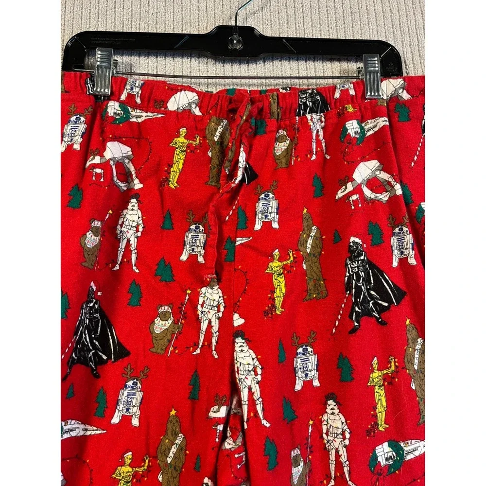 Hanna Andersson Star Wars Christmas Flannel Pajama Pants Adult XXL Red Lounge